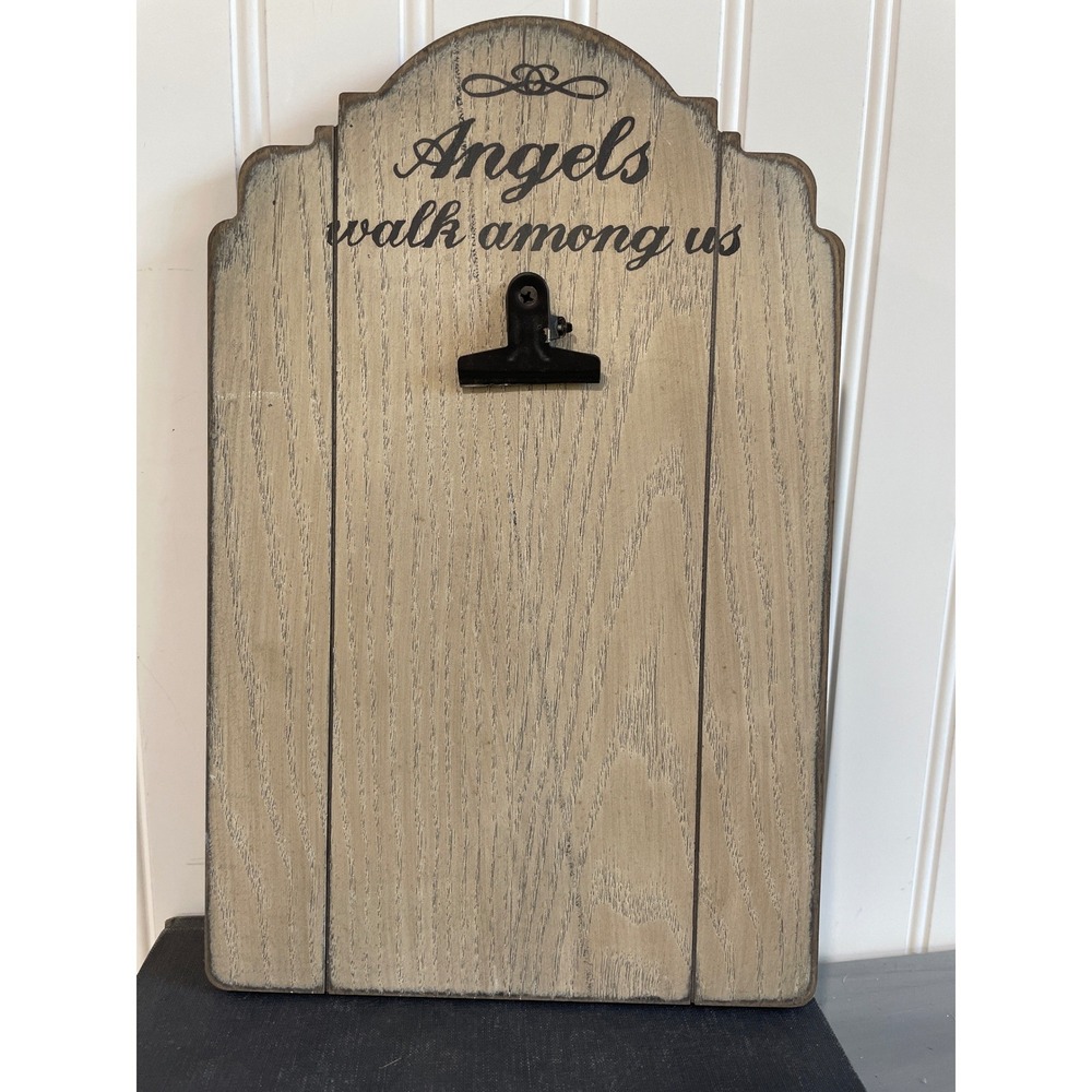 Hearthside Collection Angels Walk Among Us Wood‎ Wall Plaque Photo Clip Sign